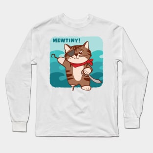 Pirate Cat Mutiny Mewtiny Long Sleeve T-Shirt